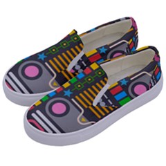 Pattern Geometric Abstract Colorful Arrows Lines Circles Triangles Kids  Canvas Slip Ons by Grandong