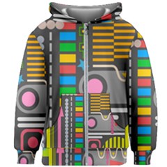 Pattern Geometric Abstract Colorful Arrows Lines Circles Triangles Kids  Zipper Hoodie Without Drawstring by Grandong