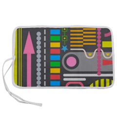 Pattern Geometric Abstract Colorful Arrows Lines Circles Triangles Pen Storage Case (m) by Grandong