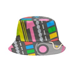 Pattern Geometric Abstract Colorful Arrows Lines Circles Triangles Bucket Hat by Grandong