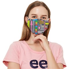 Pattern Geometric Abstract Colorful Arrows Lines Circles Triangles Fitted Cloth Face Mask (adult) by Grandong