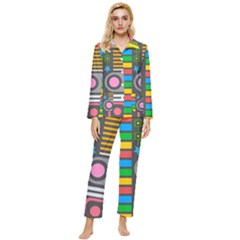 Pattern Geometric Abstract Colorful Arrows Lines Circles Triangles Womens  Long Sleeve Velvet Pocket Pajamas Set by Grandong