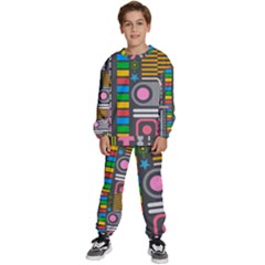 Pattern Geometric Abstract Colorful Arrows Lines Circles Triangles Kids  Sweatshirt Set by Grandong