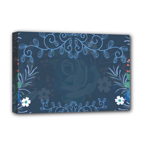 Floral Digital Deluxe Canvas 18  X 12  (stretched)