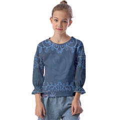 Floral Digital Kids  Cuff Sleeve Top