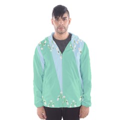 Flower Branch Corolla Wreath Lease Men s Hooded Windbreaker by Grandong