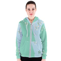 Flower Branch Corolla Wreath Lease Women s Zipper Hoodie by Grandong