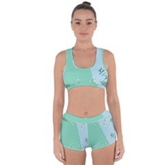 Flower Branch Corolla Wreath Lease Racerback Boyleg Bikini Set by Grandong