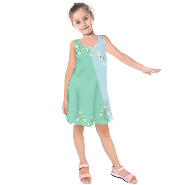 Flower Branch Corolla Wreath Lease Kids  Sleeveless Dress