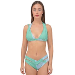 Flower Branch Corolla Wreath Lease Double Strap Halter Bikini Set by Grandong