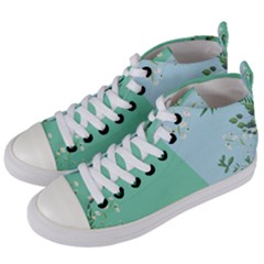 Flower Branch Corolla Wreath Lease Women s Mid-top Canvas Sneakers by Grandong