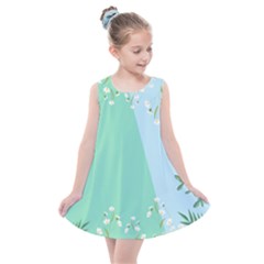 Flower Branch Corolla Wreath Lease Kids  Summer Dress by Grandong