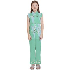 Flower Branch Corolla Wreath Lease Kids  Sleeveless Ruffle Edge Band Collar Chiffon One Piece by Grandong