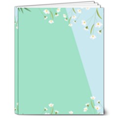 Flower Branch Corolla Wreath Lease 8  X 10  Hardcover Notebook by Grandong