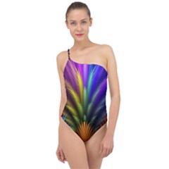 Abstract Colors - , Abstract Colors Classic One Shoulder Swimsuit by nateshop