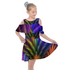 Abstract Colors - , Abstract Colors Kids  Shoulder Cutout Chiffon Dress by nateshop