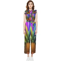 Abstract Colors - , Abstract Colors Women s Frill Top Chiffon Jumpsuit by nateshop