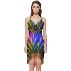 Abstract Colors - , Abstract Colors Wrap Frill Dress by nateshop