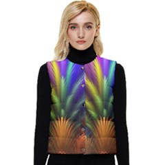 Abstract Colors - , Abstract Colors Women s Button Up Puffer Vest by nateshop