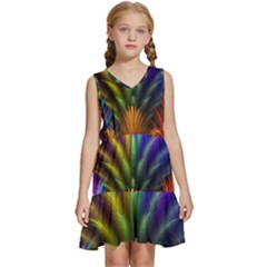 Abstract Colors - , Abstract Colors Kids  Sleeveless Tiered Mini Dress by nateshop