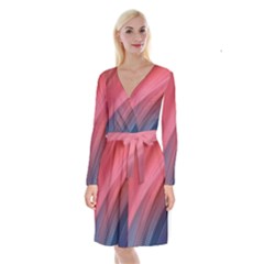 Abstract, Lines Long Sleeve Velvet Front Wrap Dress by nateshop