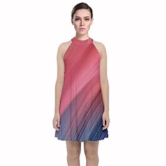 Abstract, Lines Velvet Halter Neckline Dress  by nateshop