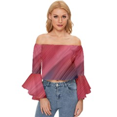 Abstract, Lines Off Shoulder Flutter Bell Sleeve Top by nateshop