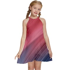 Abstract, Lines Kids  Halter Collar Waist Tie Chiffon Dress by nateshop