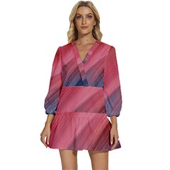 Abstract, Lines V-neck Placket Mini Dress by nateshop