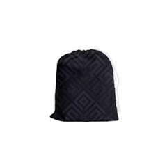 Black Pattern, Black, Pattern Drawstring Pouch (xs) by nateshop