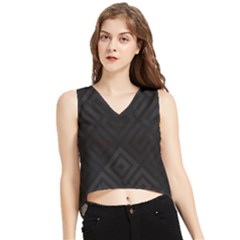 Black Pattern, Black, Pattern V-neck Cropped Tank Top by nateshop