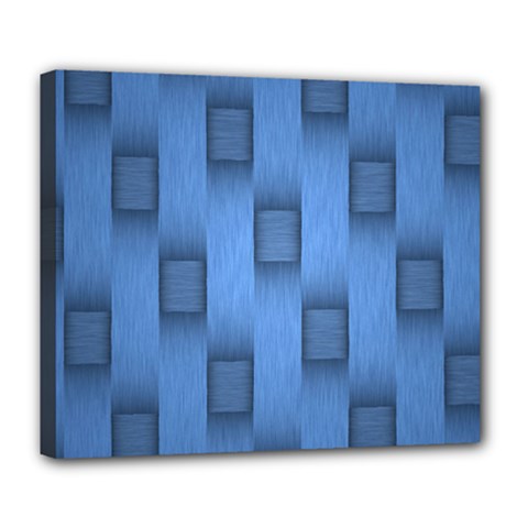 Blue Pattern Texture Deluxe Canvas 24  X 20  (stretched)