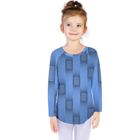 Blue Pattern Texture Kids  Long Sleeve T-shirt by nateshop