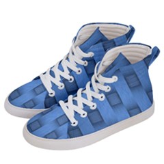 Blue Pattern Texture Men s Hi-top Skate Sneakers by nateshop