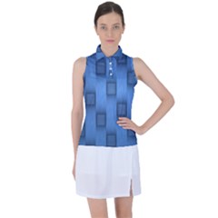 Blue Pattern Texture Women s Sleeveless Polo T-shirt by nateshop