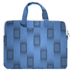 Blue Pattern Texture Macbook Pro 16  Double Pocket Laptop Bag  by nateshop