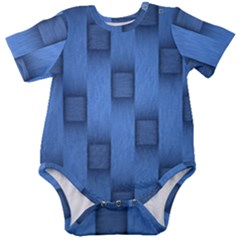 Blue Pattern Texture Baby Short Sleeve Bodysuit