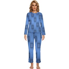 Blue Pattern Texture Womens  Long Sleeve Lightweight Pajamas Set by nateshop