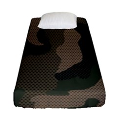 Camo, Abstract, Beige, Black, Brown Military, Mixed, Olive Fitted Sheet (single Size) by nateshop