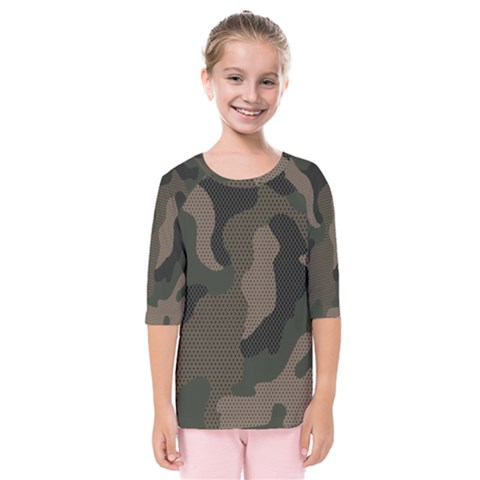 Camo, Abstract, Beige, Black, Brown Military, Mixed, Olive Kids  Quarter Sleeve Raglan T-shirt by nateshop