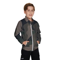 Camo, Abstract, Beige, Black, Brown Military, Mixed, Olive Kids  Windbreaker