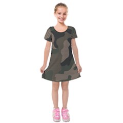 Camo, Abstract, Beige, Black, Brown Military, Mixed, Olive Kids  Short Sleeve Velvet Dress by nateshop