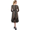 Camo, Abstract, Beige, Black, Brown Military, Mixed, Olive Ruffle End Midi Chiffon Dress View2