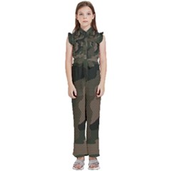 Camo, Abstract, Beige, Black, Brown Military, Mixed, Olive Kids  Sleeveless Ruffle Edge Band Collar Chiffon One Piece by nateshop