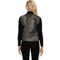 Camo, Abstract, Beige, Black, Brown Military, Mixed, Olive Women s Button Up Puffer Vest View2