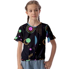 Colartive, Aesthetic, Amoled, Black, Colorful, Desenho Kids  Cuff Sleeve Scrunch Bottom T-shirt