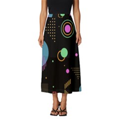 Colartive, Aesthetic, Amoled, Black, Colorful, Desenho Classic Midi Chiffon Skirt by nateshop