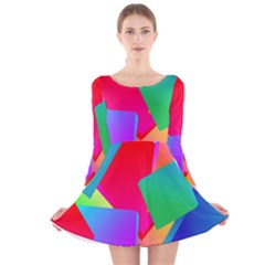 Colors, Color Long Sleeve Velvet Skater Dress by nateshop