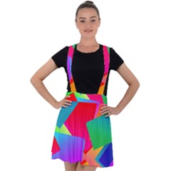 Colors, Color Velvet Suspender Skater Skirt by nateshop