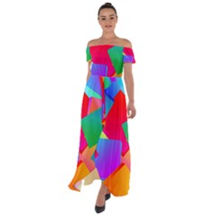 Colors, Color Off Shoulder Open Front Chiffon Dress by nateshop